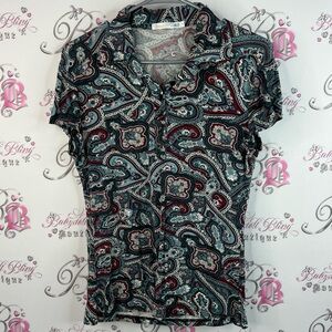 Lya tshirt tee collared floral flowers Elegant Paisley Women's Blouse